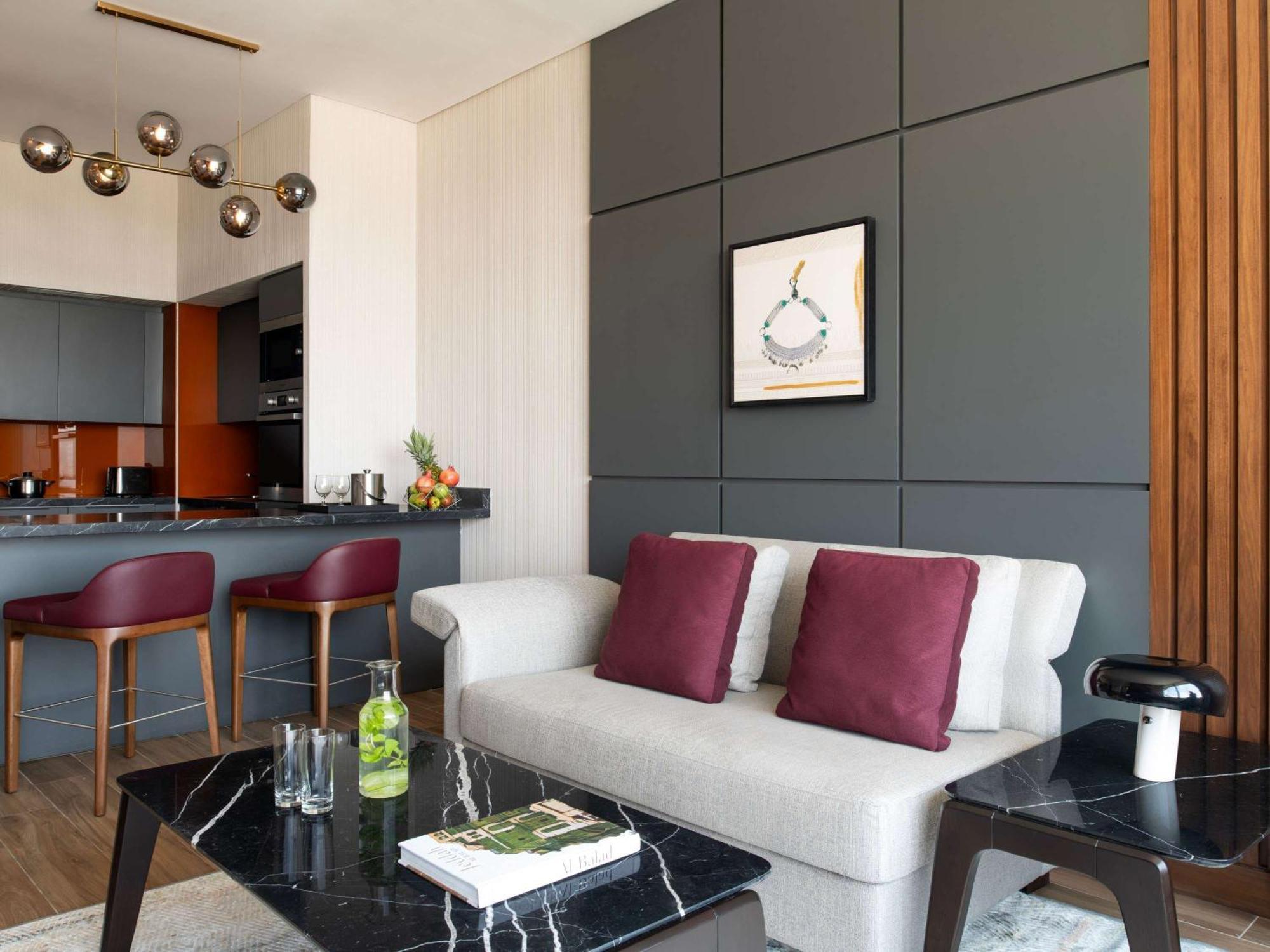 Swissotel Living Jidda Eksteriør bilde A living room in a serviced apartment in London